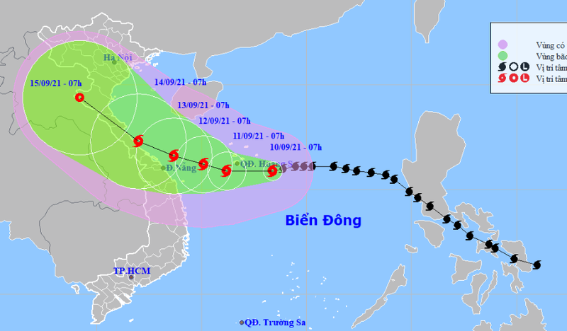 Bão số 5 (Conson) khi áp sát bờ biển các tỉnh từ Quảng Trị đến Quảng Nam sẽ suy yếu thành áp thấp nhiệt đới rồi mới đổ bộ vào đất liền các tỉnh này.