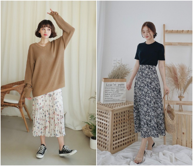 Chân váy công sở Nhật Vy dáng dài xếp ly chất cotton phù hợp đi chơi, dạo  phố, cafe sang chảnh - D2466 - Tìm Voucher