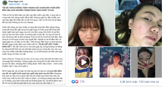 Bài viết chia sẻ về trải nghiệm bị liệt dây thần kinh số 7 của cô gái 26 tuổi thu hút nhiều sự chú ý trên mạng xã hội.