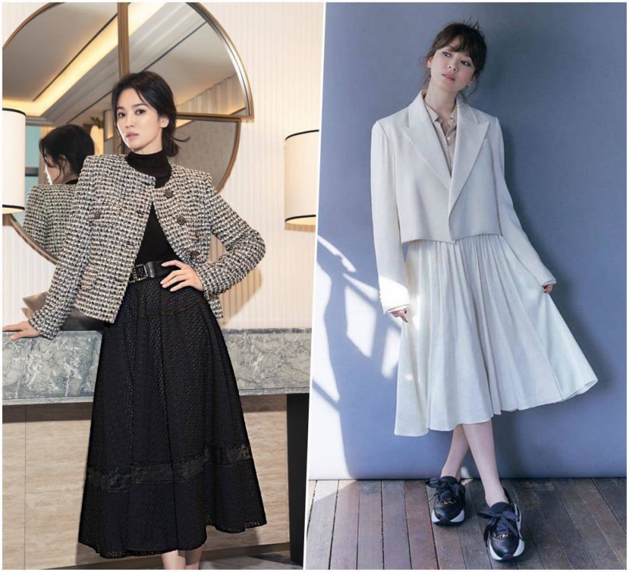 Kiểu áo 'ăn gian' chiều cao được Song Hye Kyo ưa chuộng - Ngôi sao
