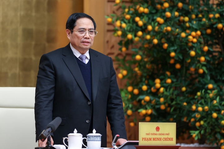 Thủ tướng Phạm Minh Chính chủ trì cuộc họp Thường trực Chính phủ về tình hình Tết Nguyên đán Nhâm Dần và các nhiệm vụ trọng tâm sau Tết. (Ảnh: VTC)