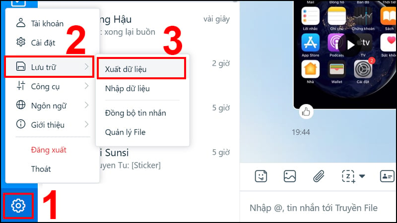 Đọc tin nhắn qua phần lưu trữ