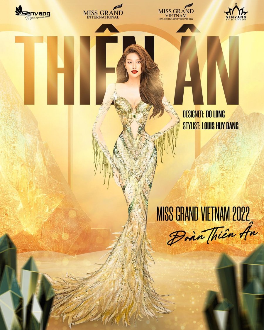 Lộ diện trang phục dạ hội sẽ xuất hiện cùng Đoàn Thiên Ân trong đêm chung kết Miss Grand International 2022