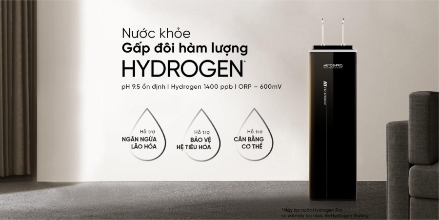Máy lọc nước Mutosi Hydrogen Pro cho nước khỏe chuẩn Nhật
