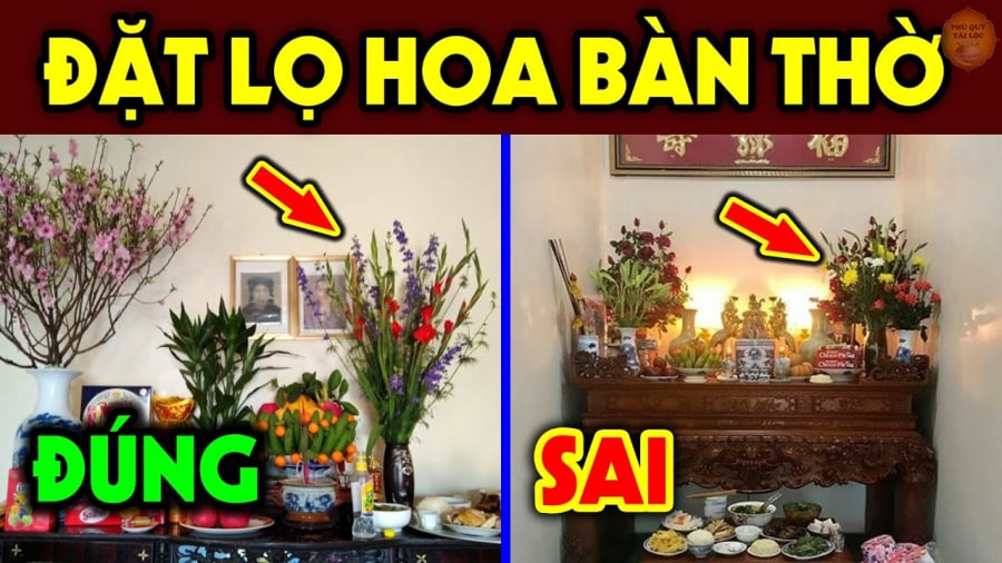 Chậu hoa trên bàn thờ đặt bên trái hay bên phải? Hóa ra nhiều nhà mắc lỗi, mất lộc