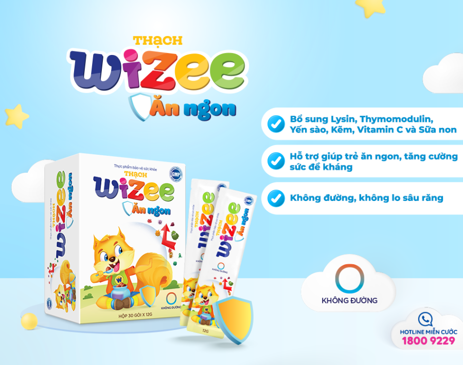 Wizee Delicious Jelly contains Lysine, Thymomodulin, Vitamin C, Bird's nest, and Colostrum with abundant content