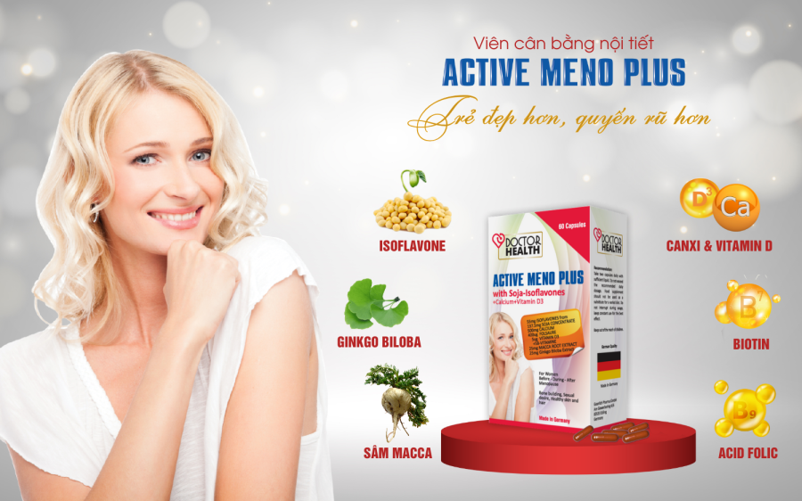 Viên uống cân bằng nội tiết Active Meno Plus - bí quyết trẻ đẹp hơn, quyến rũ hơn cho phụ nữ sau 30