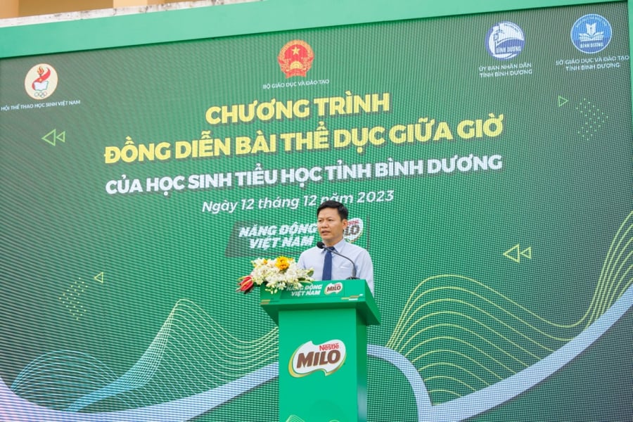 Ông Nguyễn Thanh Đề, Vụ trưởng Vụ Giáo dục Thể chất, Bộ Giáo dục Đào tạo ghi nhận hiệu quả của chương trình Năng Động Việt Nam   