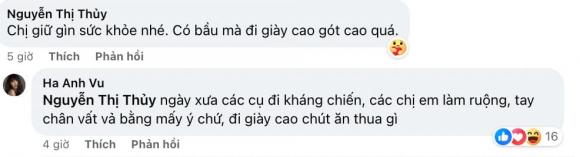 Hà Anh đáp trả khi bị nói có bầu mà mang giày cao gót, lấy ví dụ các cụ ngày xưa để phản pháo