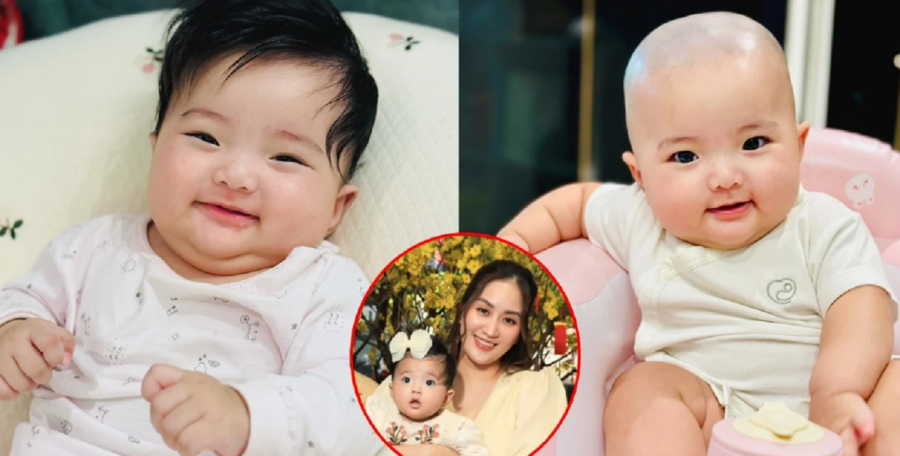  Khánh Thi đã chia sẻ hình ảnh trước và sau khi cạo trọc đầu cho con gái Lisa: