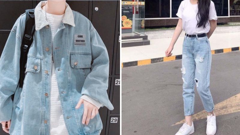 Phối quần jeans rách gối với áo jacket