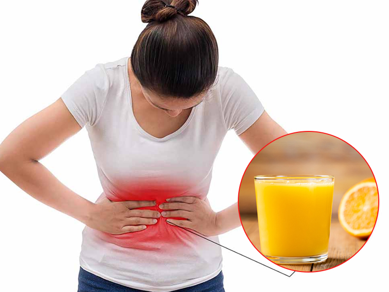 Tránh uống nước cam khi đói hoặc khi đang có triệu chứng trào ngược axit.