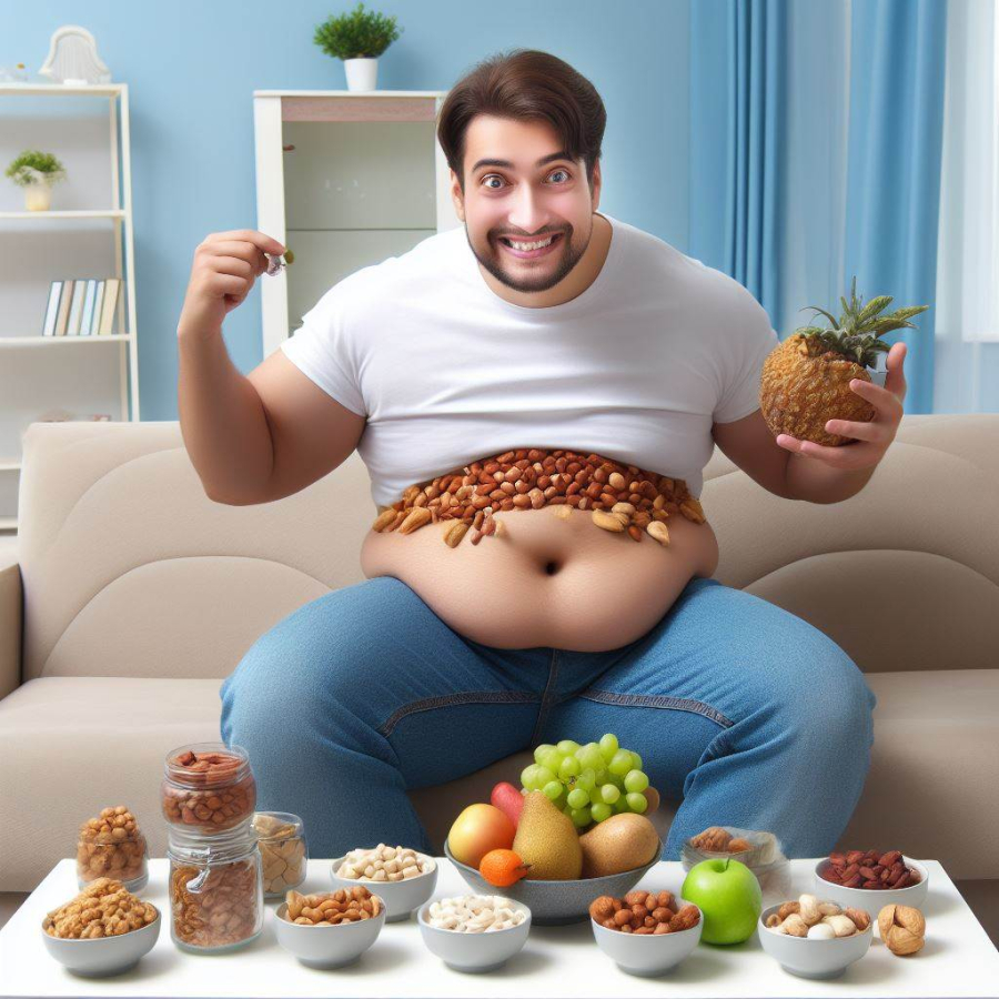 Ăn nhiều, kể cả khi lựa chọn những thực phẩm bổ dưỡng, vẫn có thể gây ra việc tích lũy năng lượng dư thừa và tăng cân