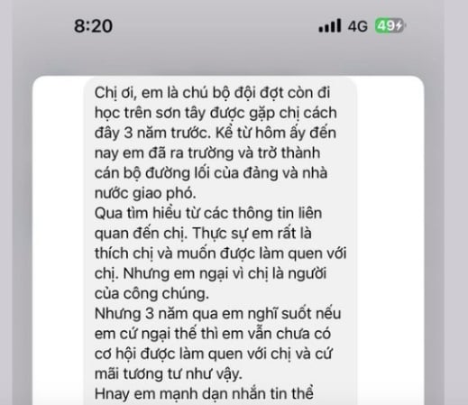 Thanh Hương chia sẻ tin nhắn bày tỏ tình cảm từ một chàng trai kém tuổi     