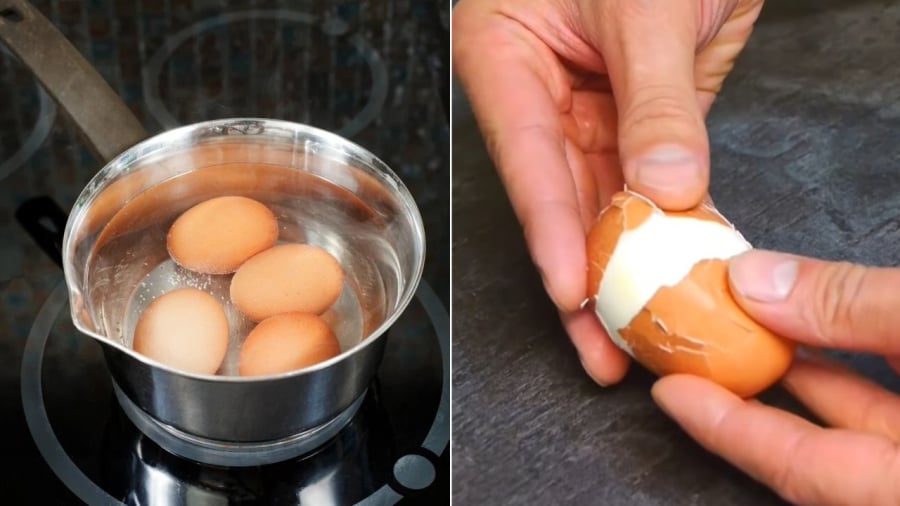 Có rất nhiều mẹo khác nhau để luộc trứng dễ bóc vỏ hơn.