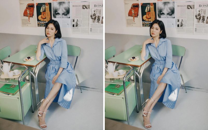 Song Hye Kyo diện đồ với gam màu pastel nhẹ nhàng và cuốn hút
