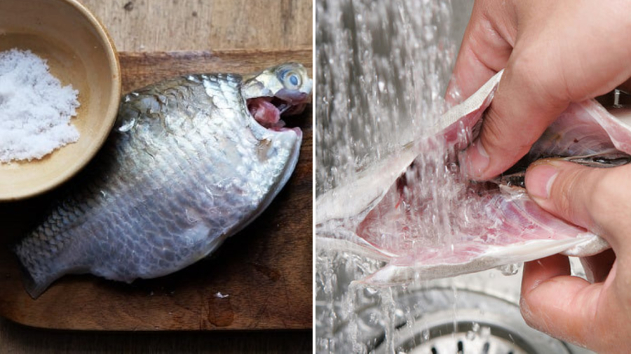 Rửa cá bằng muối, chanh, nước vo gạo... là những cách phổ biến dùng để khử mùi tanh của cá.