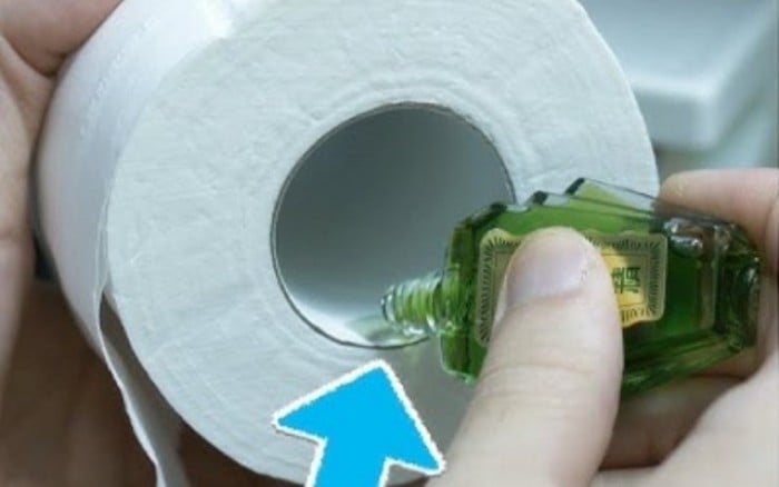 Việc nhỏ vài giọt dầu gió vào cuộn giấy vệ sinh có thể mang lại công dụng tuyệt vời