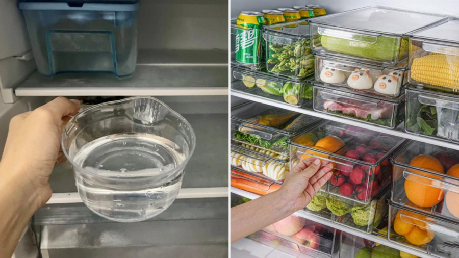 Đặt bát nước đá trong tủ lạnh góp phần cung cấp khí lạnh, duy trì nhiệt độ trong tủ ở mức ổn định.
