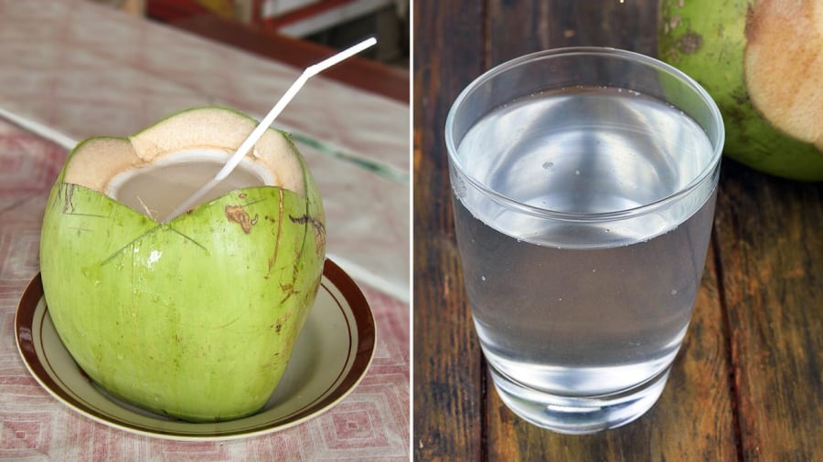 Nước dừa cung cấp nhiều vitamin, khoáng chất có tác dụng bù nước, bù điện giải rất tốt.