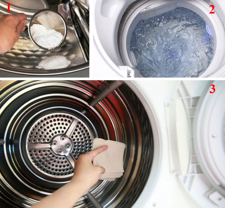 Bạn hãy cho một ít thuốc tẩy vào máy giặt để loại bỏ các vết bẩn nhanh hơn. 