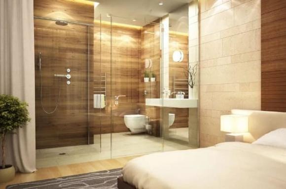 Việc sử dụng kính trong suốt trong phòng tắm giúp ánh sáng tự nhiên xuyên qua, từ đó khuyến khích khách hàng tắt đèn và tiết kiệm điện năng.