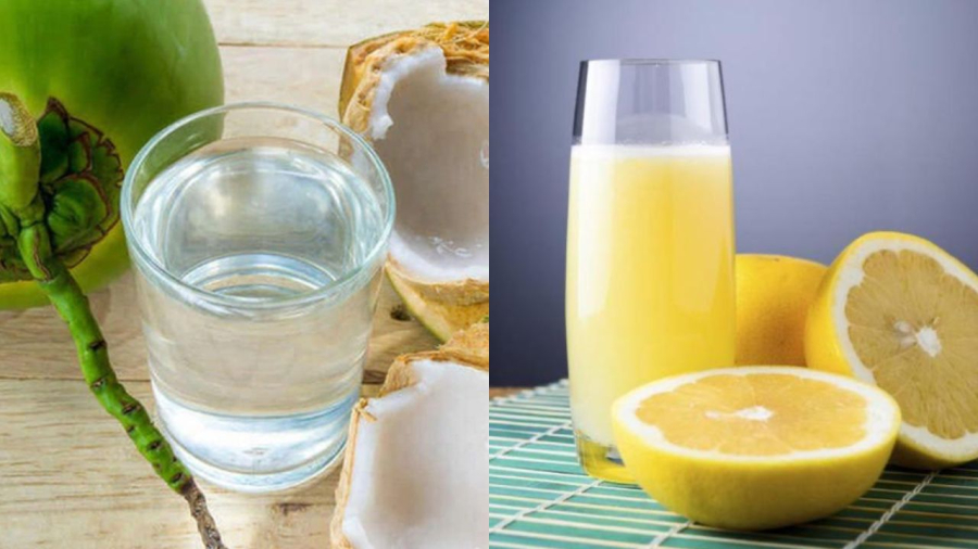 Nước dừa, nước ép bưởi mang lại nhiều lợi ích cho sức khoẻ, sắc đẹp.