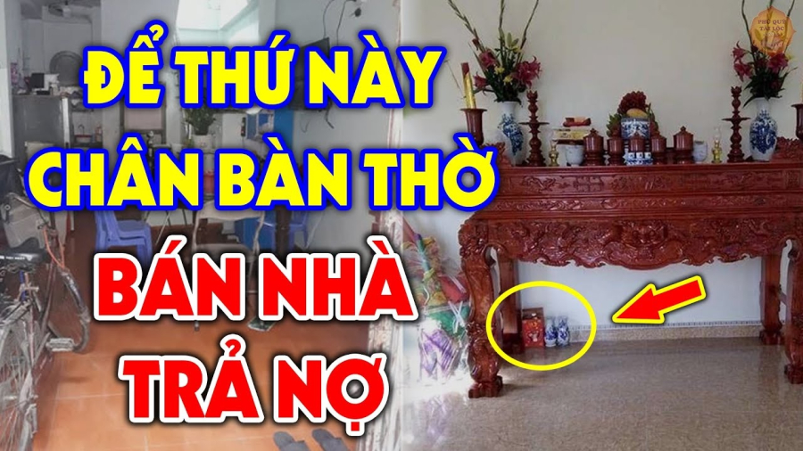 Nhiều người tận dụng không gian dưới chân ban thờ hoặc hai bên bàn thờ để cất đồ đạc. Tuy nhiên, đây là một trong những đại kỵ phong thủy mà gia chủ nên tránh.    