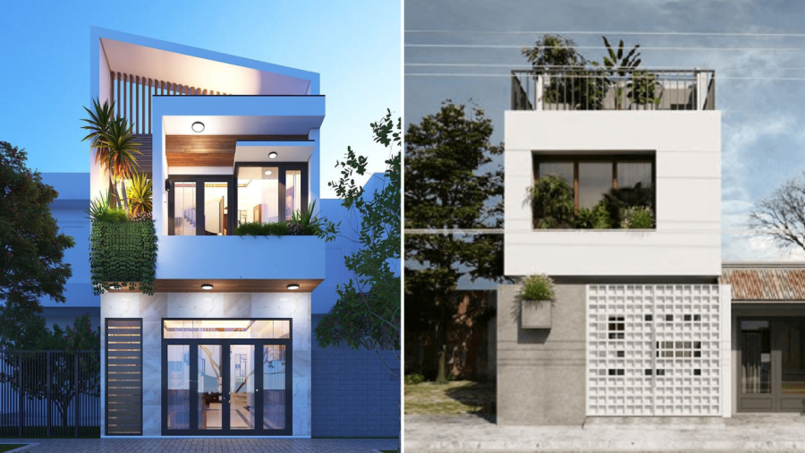 Các gia đình có thể lựa chọn những mẫu nhà phố 2 tầng có thiết kế đơn giản, hiện đại.