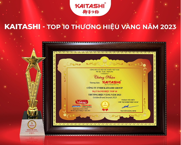 Kaitashi vinh dự nhận “ Top 10 Thương hiệu Vàng năm 2023”