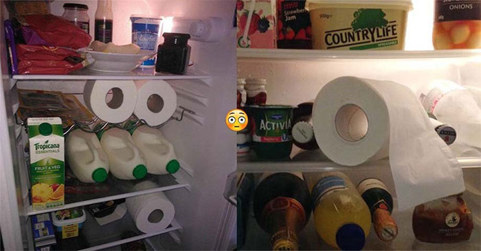 Đặt giấy vệ sinh vào tủ lạnh sẽ giúp khử mùi hôi rất tốt.