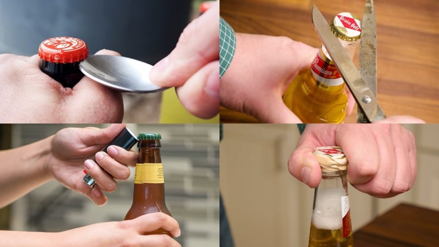 Cách khui bia đơn giản không cần dụng cụ mở nắp nhờ những vật dụng đơn giản.