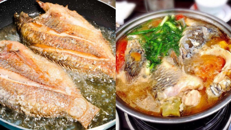 Khi nấu canh cá, một số người sẽ đem cá rán sơ rồi mới cho vào nồi nước sôi để nấu.