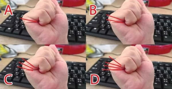 Trước tiên, bạn hãy nắm chặt bàn tay lại sao cho các ngón tay co vào lòng bàn tay. Khi đó, các đường chỉ tay sẽ hiện rõ hơn, giúp bạn dễ dàng quan sát và đếm chúng.  