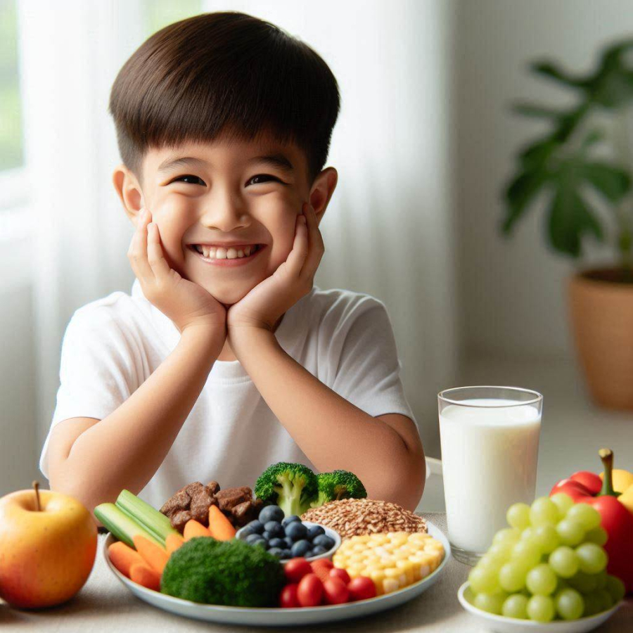 Một chế độ ăn uống cân đối và hợp lý giúp trẻ hấp thụ đủ các chất dinh dưỡng cần thiết