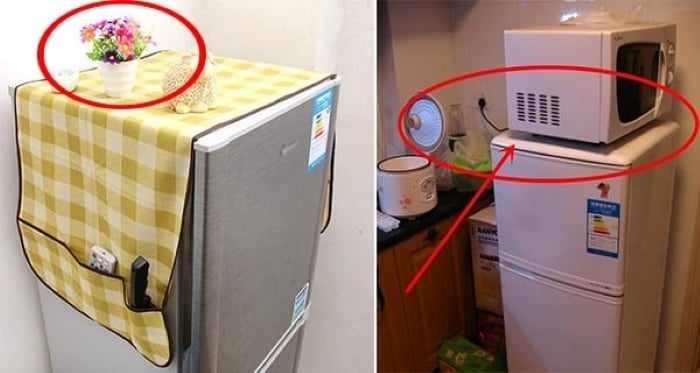 3 đồ vật không nên đặt trên nóc tủ lạnh