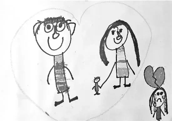Trong khi các bạn khác trong lớp đều vẽ những bức tranh gia đình hạnh phúc, đứa trẻ này lại vẽ về hoàn cảnh đáng thương của mình.