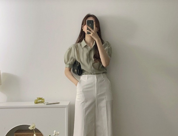 Oversized short-sleeved shirt and culottes