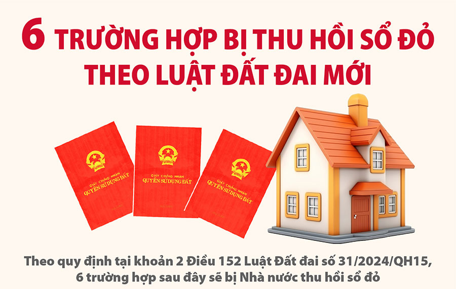 Trường hợp nào bị thu hồi sổ đỏ từ 1/8/2024