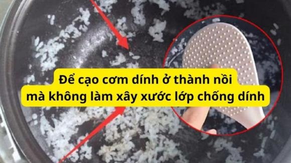 Các chấm sần trên muôi xới cơm trong nồi cơm điện