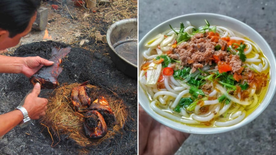 Đến Nam Định, bạn nên thưởng thức đặc sản cá nướng úp chậu và bún đũa.