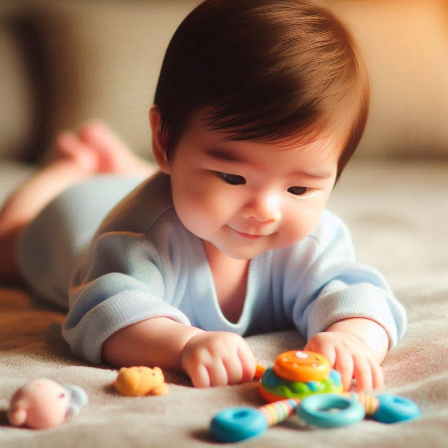 Một dấu hiệu khác cho thấy trí não của trẻ đang phát triển tốt là khả năng lật mình sớm, thường diễn ra vào khoảng 3 tháng tuổi