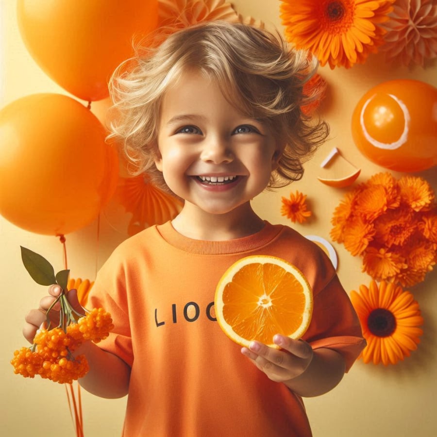 Màu cam, giống như màu vàng, cũng mang lại năng lượng và thái độ tích cực, thường được liên kết với lạc quan, tự tin và niềm vui