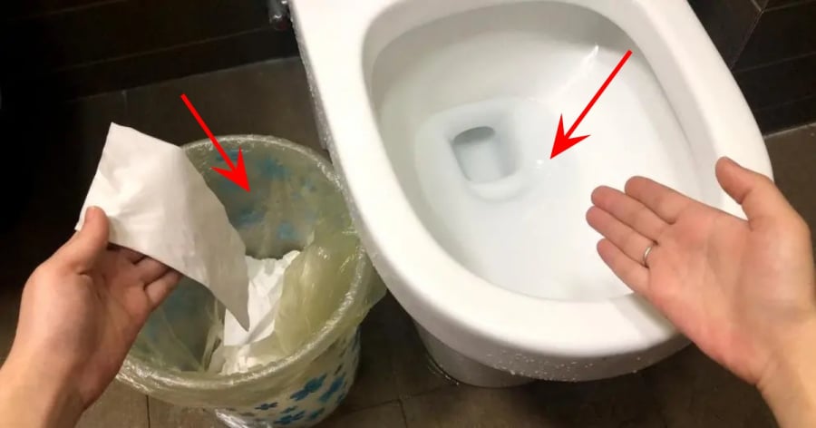 Việc vứt giấy vệ sinh đã qua sử dụng vào bồn cầu và sau đó xả nước là cách tốt nhất để xử lý giấy vệ sinh sau khi sử dụng.