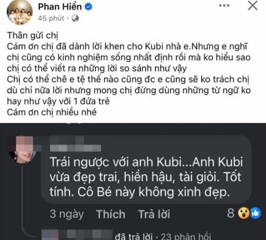 Bình luận khiến ông xã Khánh Thi nổi đoá.