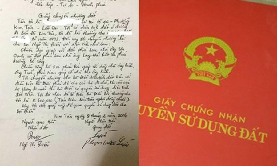 Giấy viết tay không có giá trị pháp lý cao và không thể thay thế hợp đồng công chứng khi yêu cầu cấp sổ đỏ.