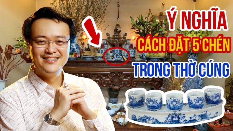 Đặt chén nước trên bàn thờ 3 hay 5 ly 