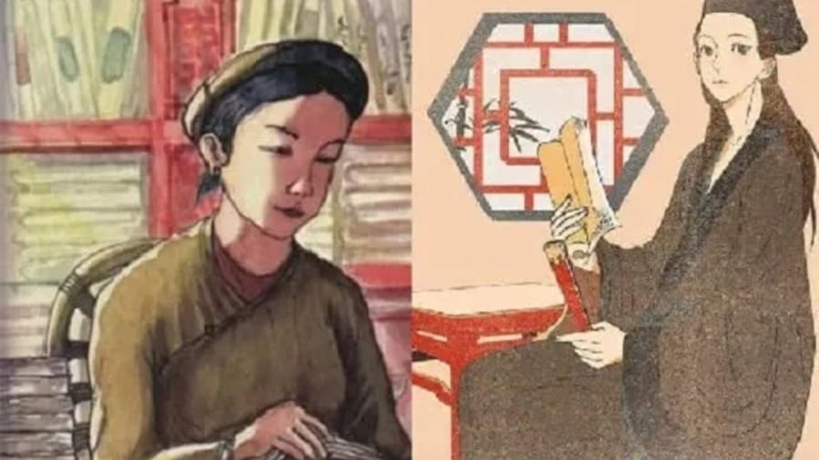 Bà Nguyễn Thị Duệ đã giả trai để dự khoa thi Tiến sĩ năm Giáp Ngọ (1594). Kết quả là bà đỗ đầu bảng. (Tranh minh họa)