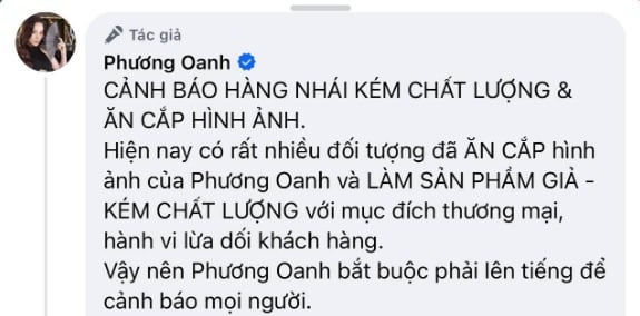 Phương Oanh lên tiếng cảnh báo khán giả vì bị nhiều đối tượng ăn cắp hình ảnh để trục lợi