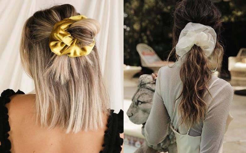 Bạn có thể chọn scrunchy có họa tiḗt hoặc màu sắc nổi bật.